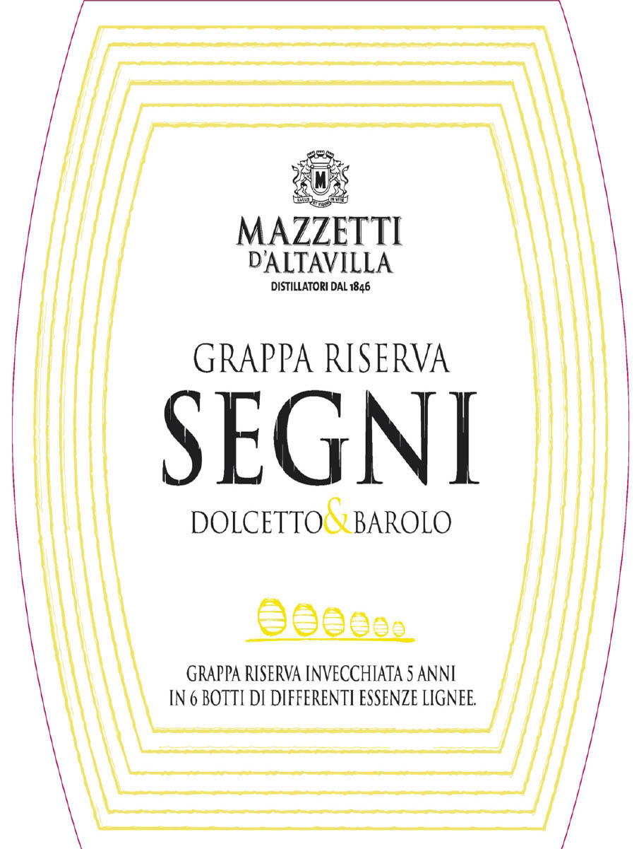 Mazzetti - Grappa Riserva Segni label
