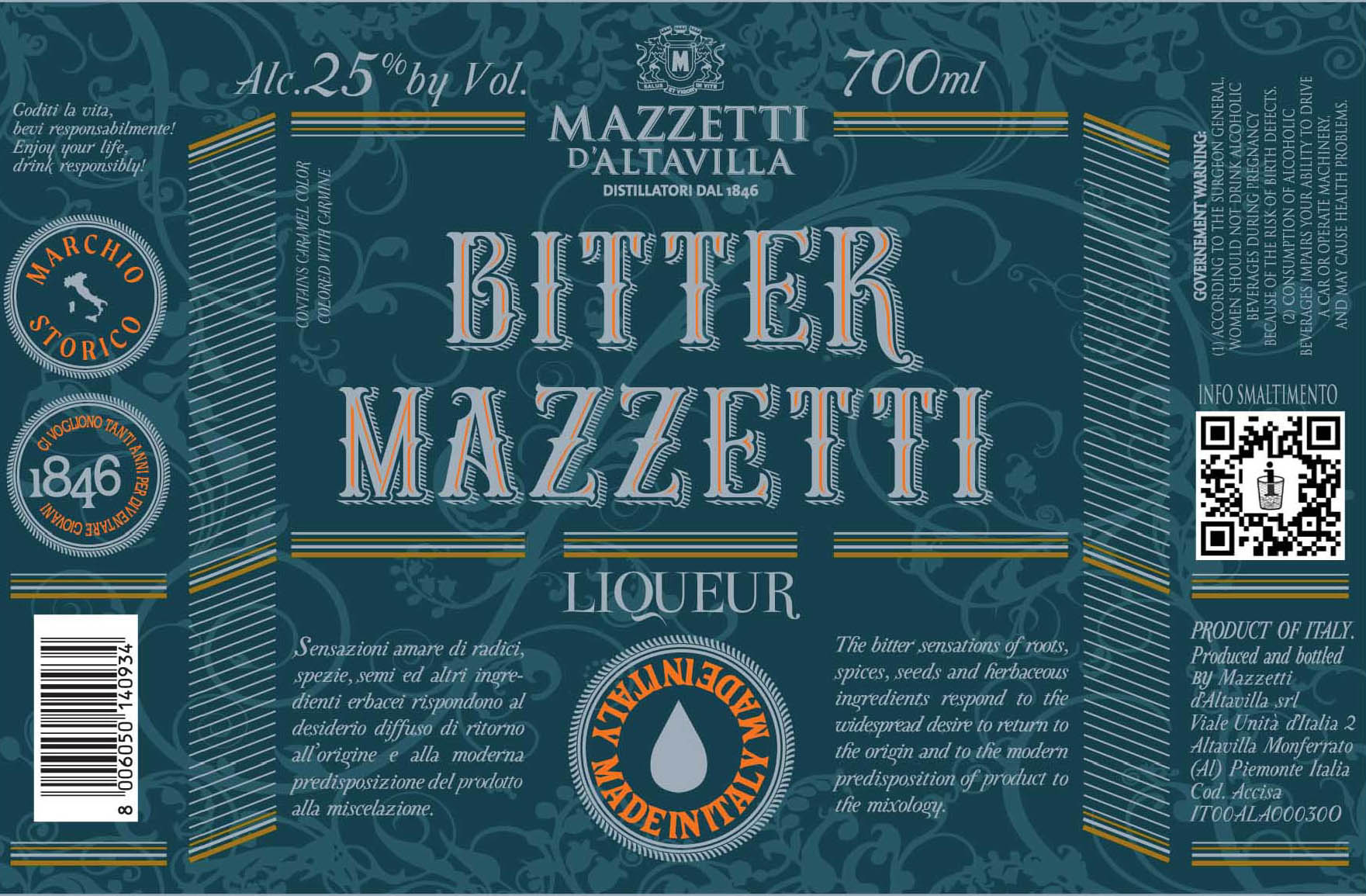 Mazzetti - Bitter label
