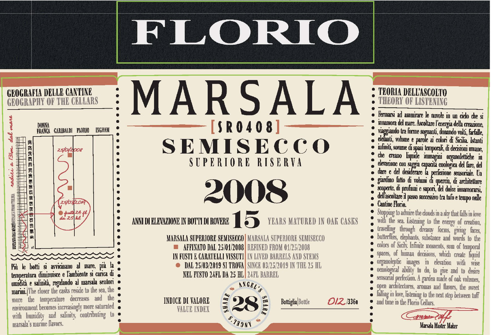 Florio - Marsala - Superiore Riserva Semisecco label