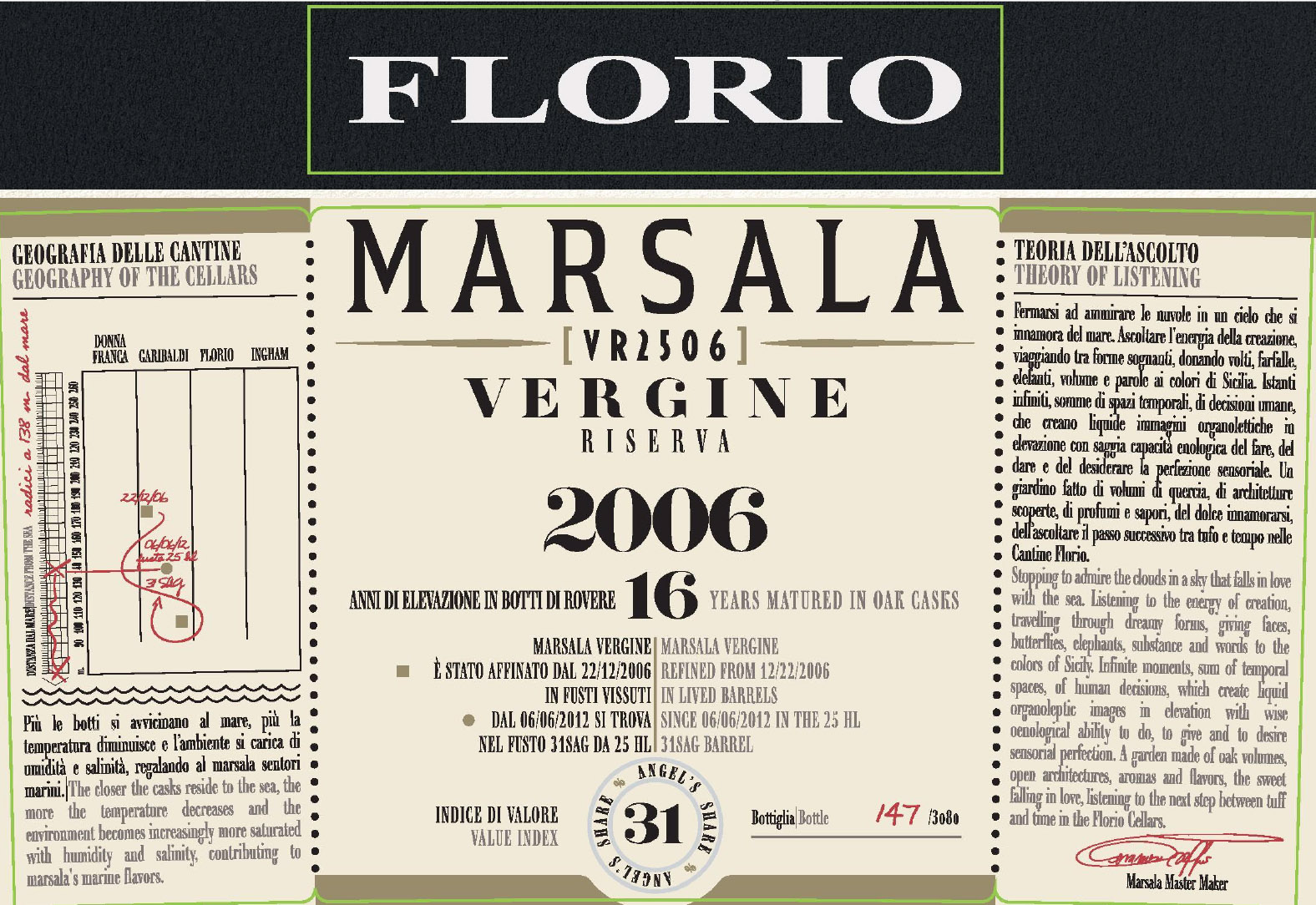 Florio - Marsala Vergine Riserva label