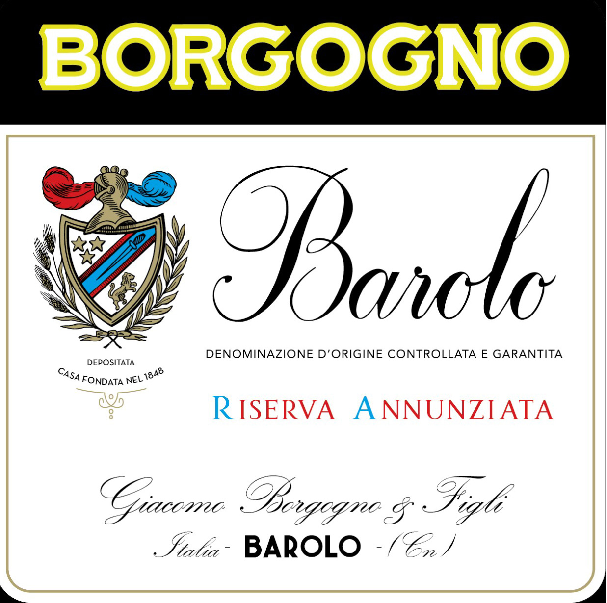 Giacomo Borgogno - Annunziata Riserva label