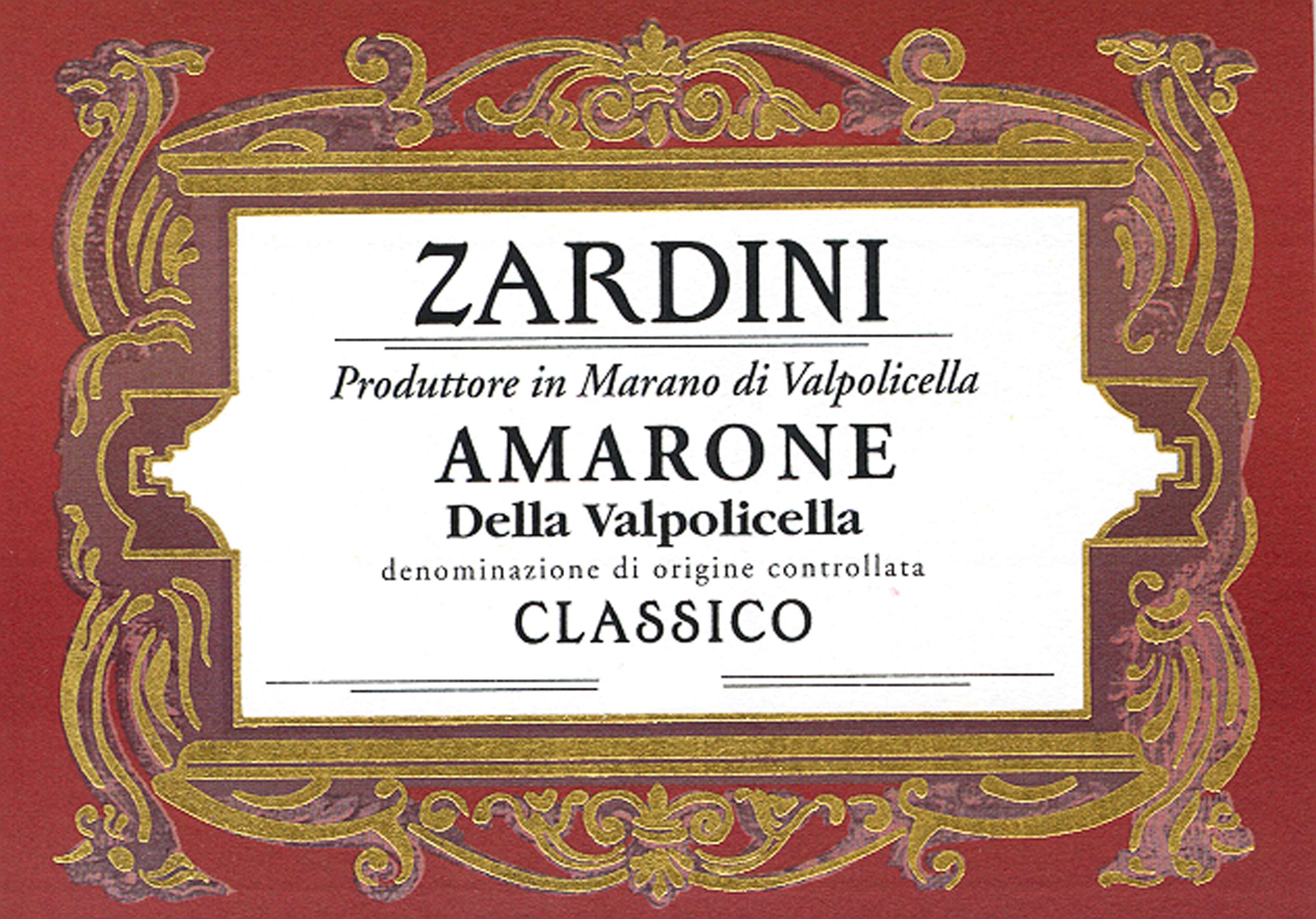 Zardini - Amarone label