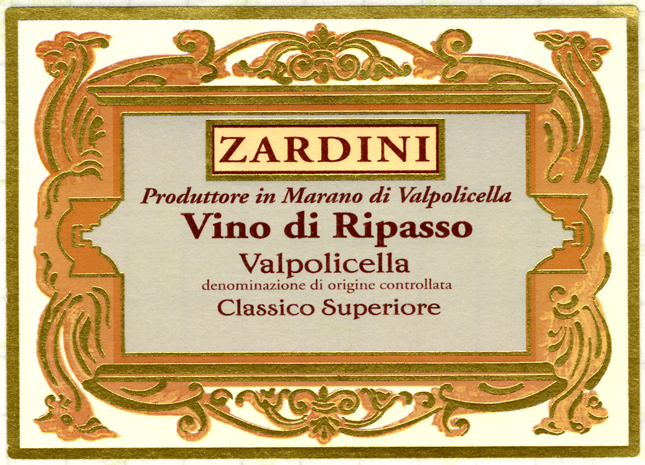 Zardini - Valpolicella - Ripasso label