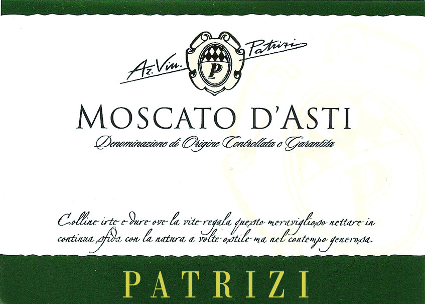 Patrizi - Moscato D'Asti label
