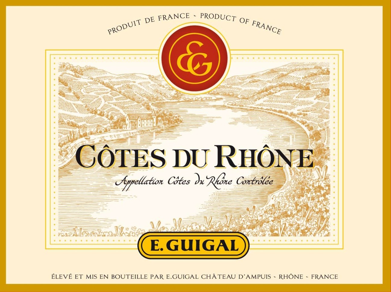 E. Guigal - Cotes du Rhone Rouge label