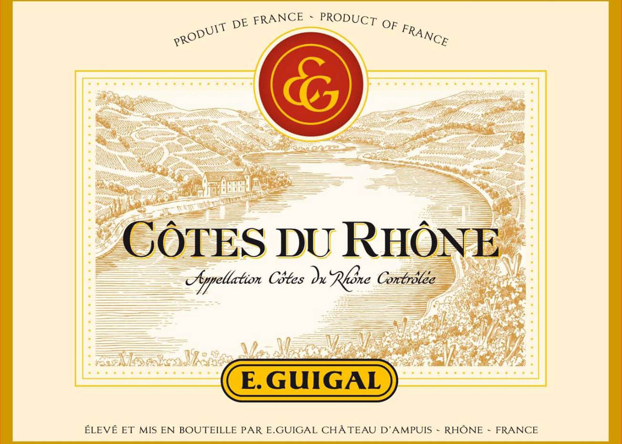 E. Guigal - Cotes du Rhone Rouge label