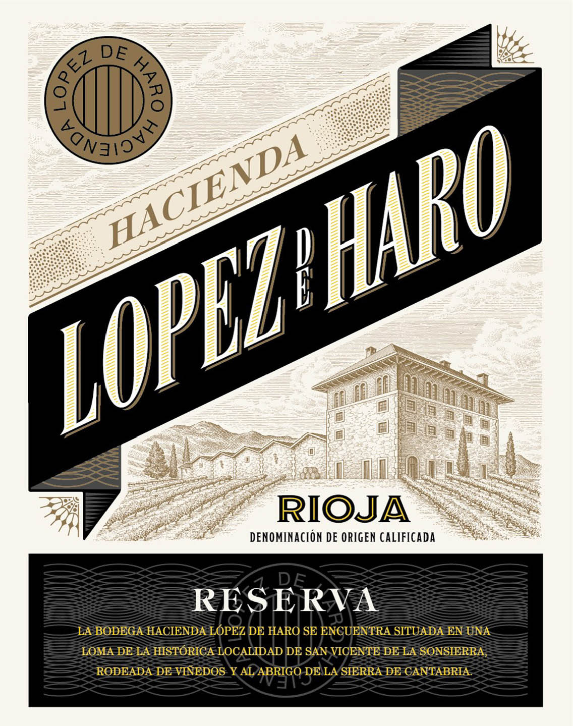 Hacienda Lopez de Haro - Reserva label