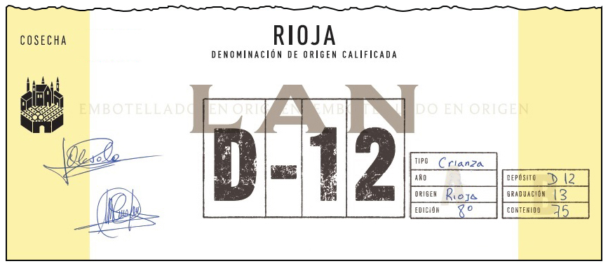 LAN - D-12 Crianza label