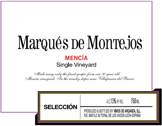 Marques de Montejos - Mencia label