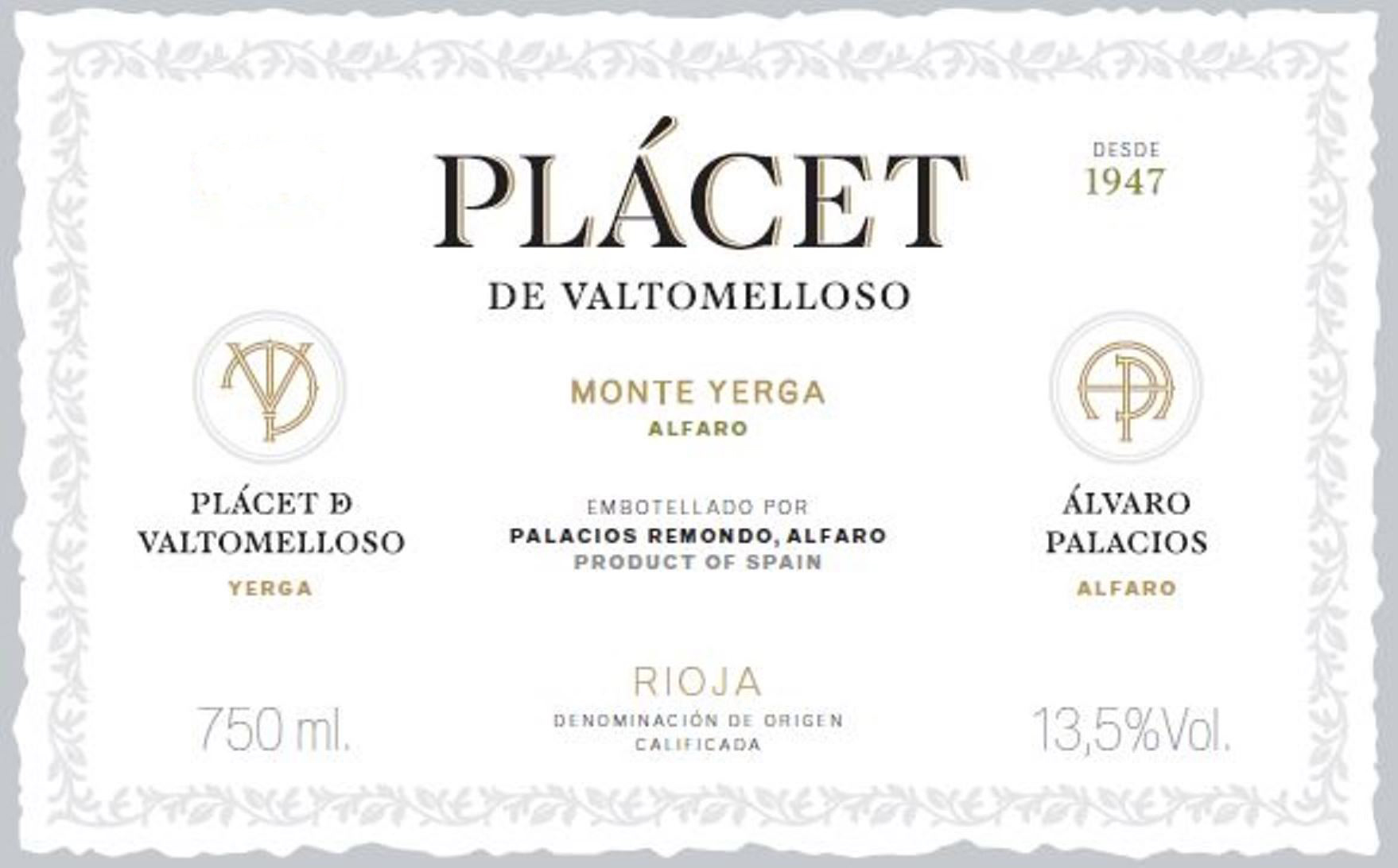 Palacios Remondo - Placet label