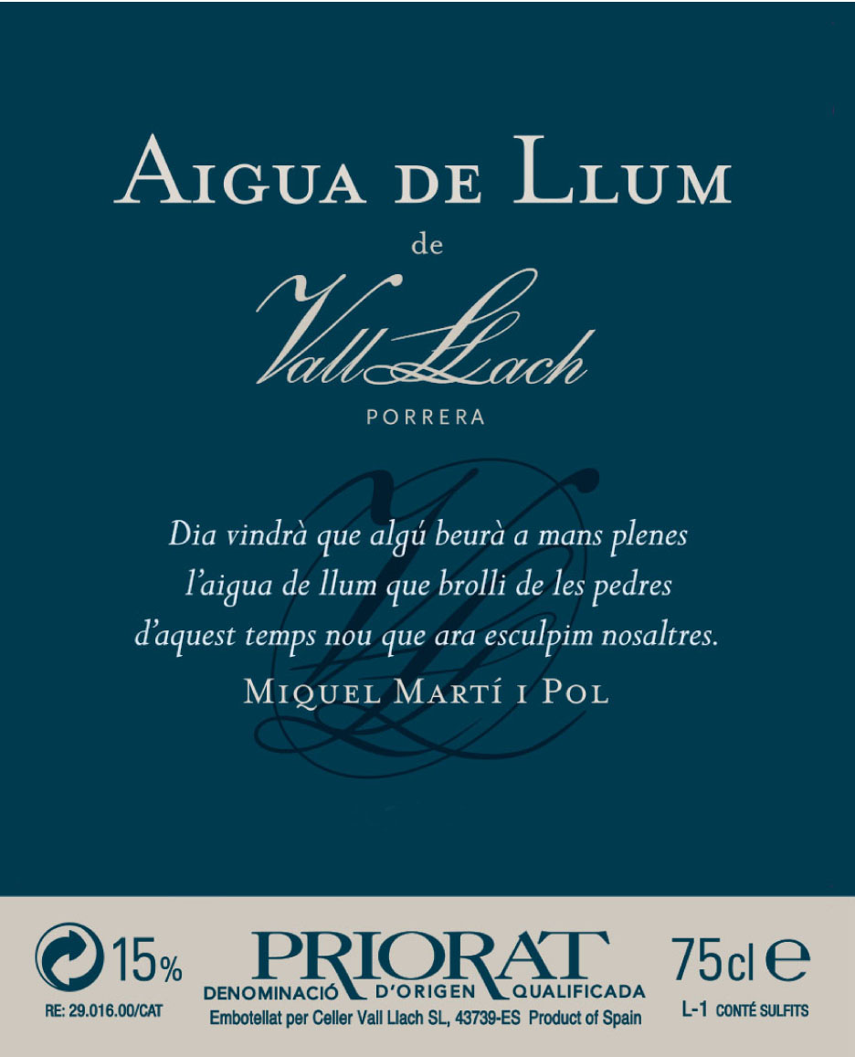 Vall Llach - Aigua De Llum (Viognien) label