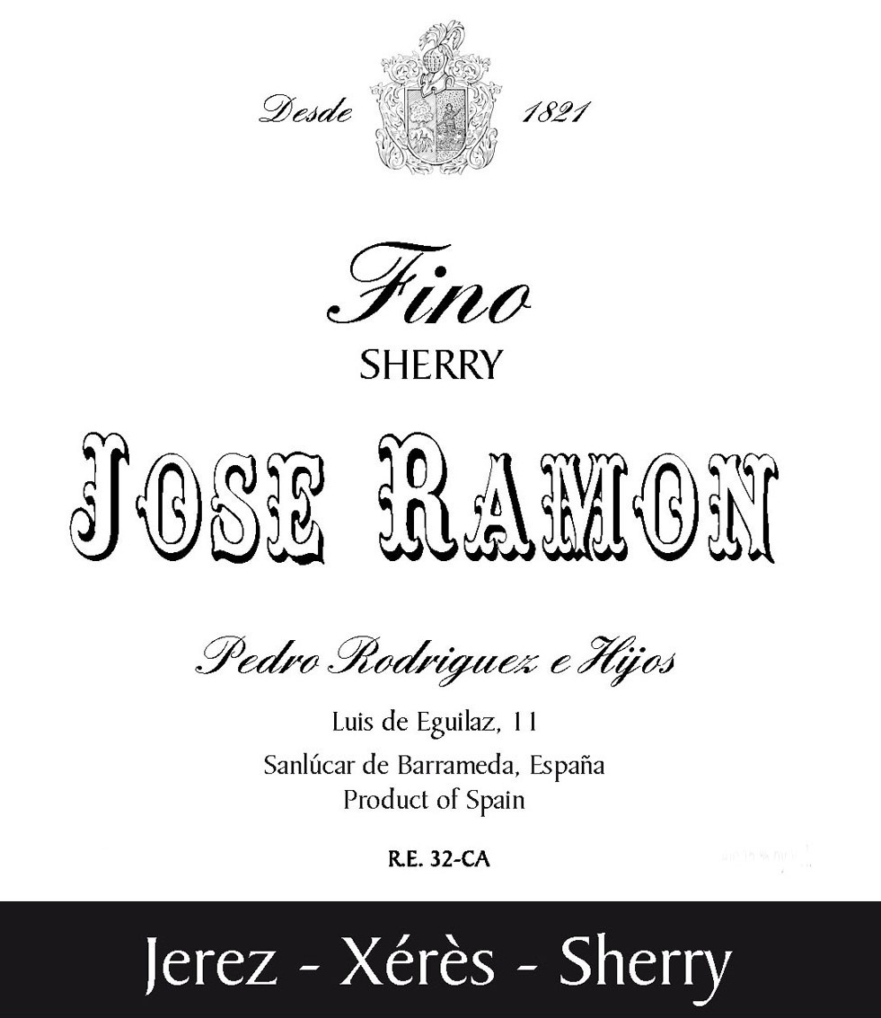 Pedro Rodriguez E Hijos - Jose Ramon - Fino Sherry label