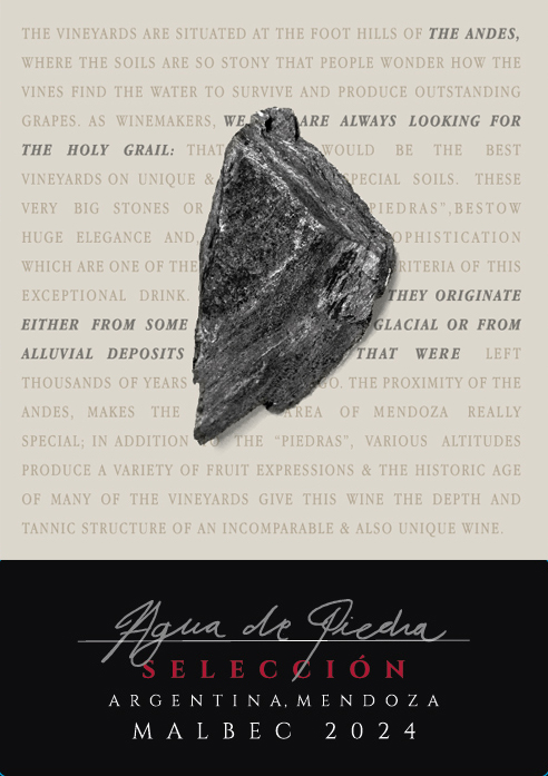 Agua de Piedra - Seleccion Malbec label