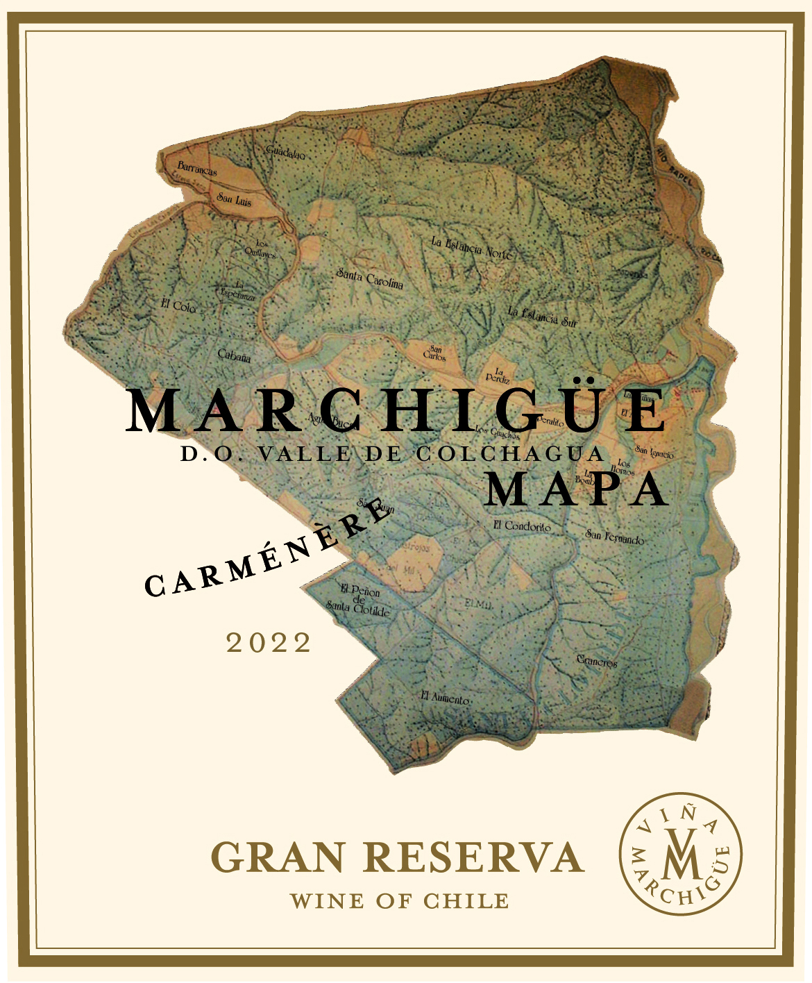 Marchigue Mapa - Carmenere - Gran Reserva label