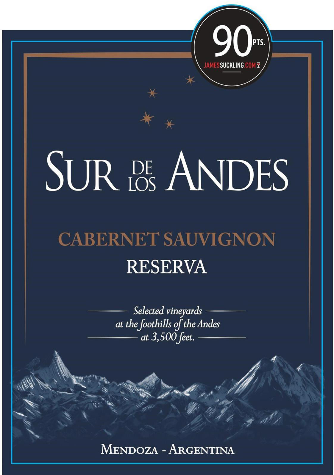 Sur de Los Andes - Cabernet Sauvignon - Reserva label