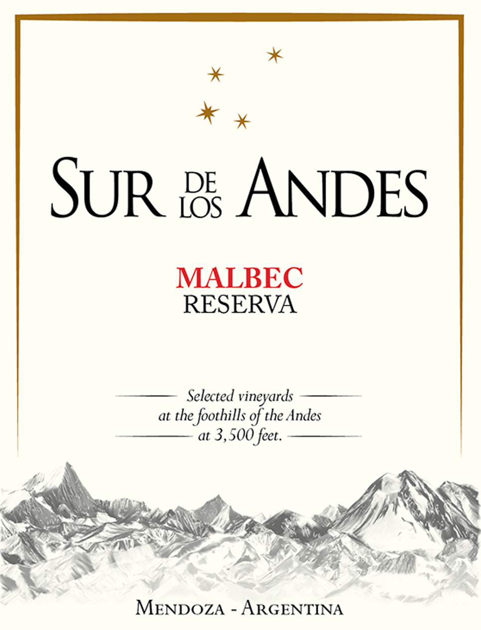 Sur de Los Andes - Malbec Reserva label