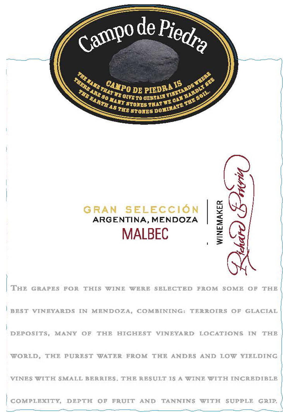 Campo de Piedra - Gran Seleccion Malbec label