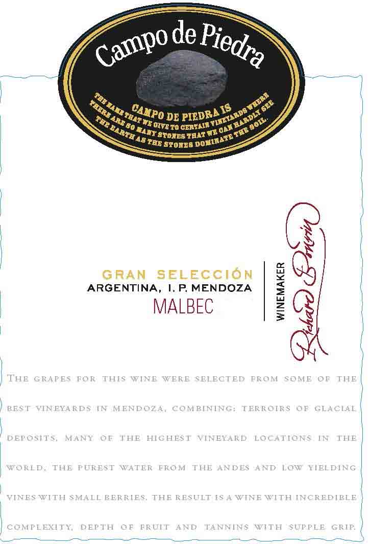 Campo de Piedra - Gran Seleccion Malbec label