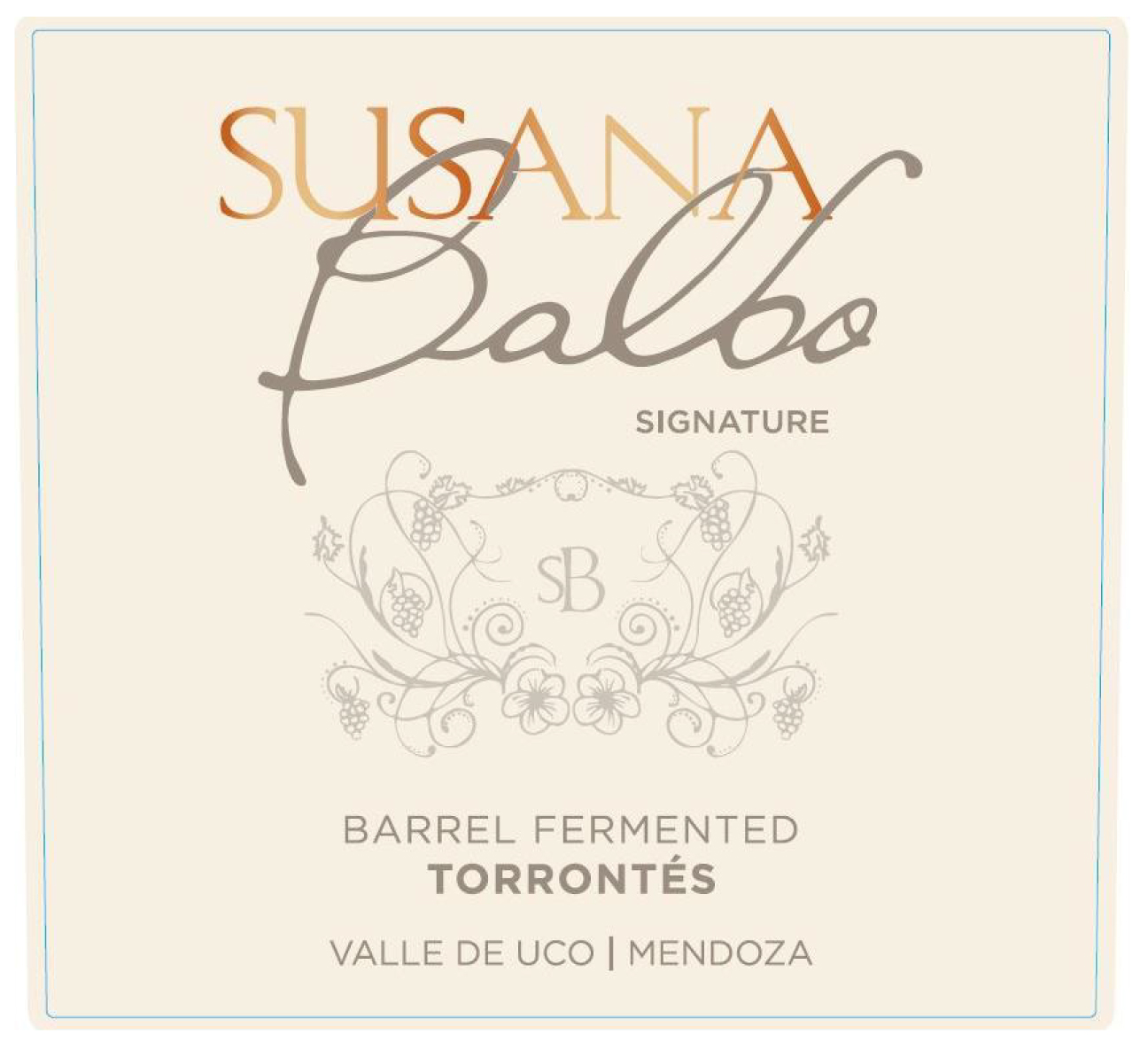 Susana Balbo - Barrel fermented Torrontes label