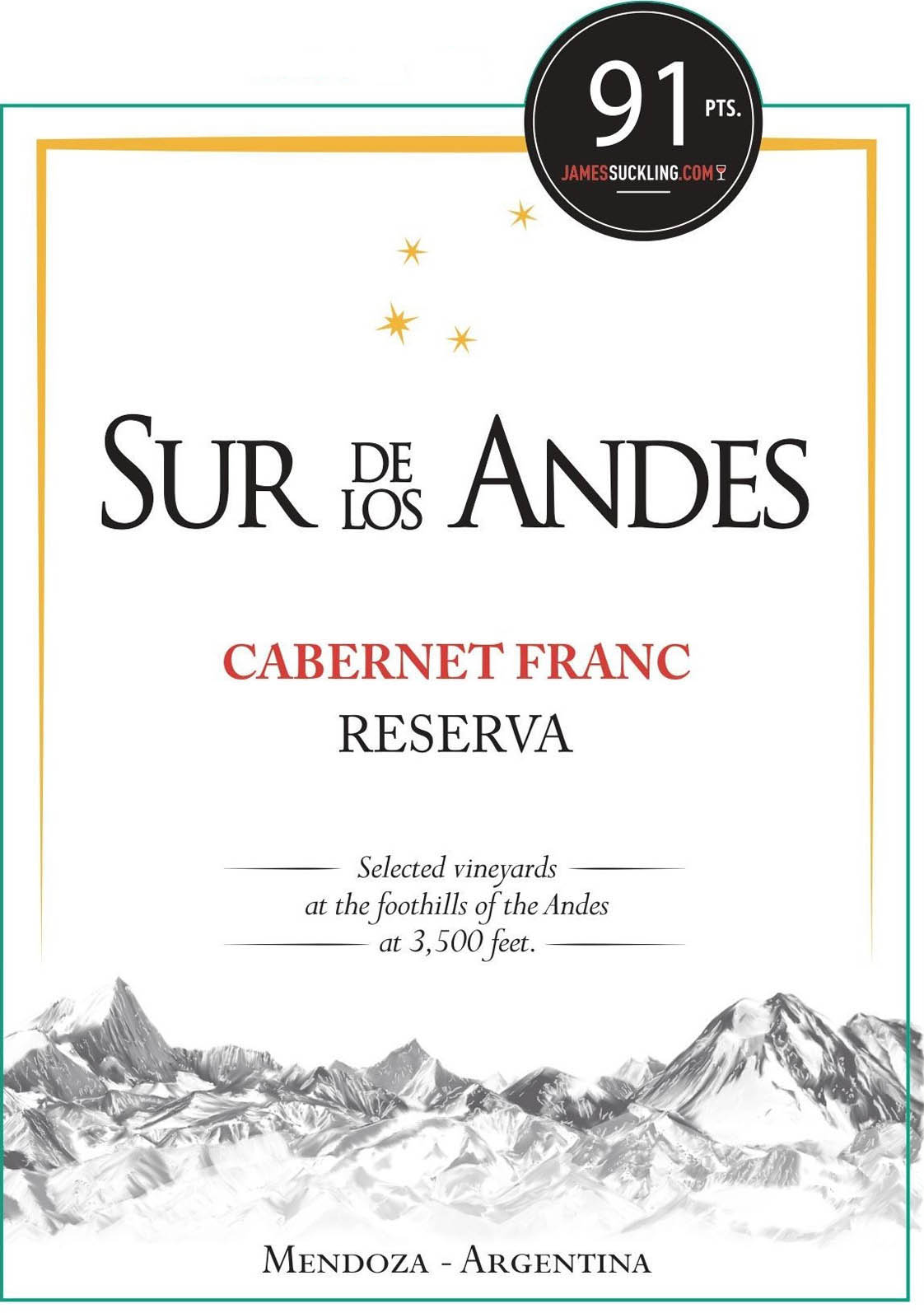 Sur de Los Andes - Cabernet Franc Reserva label