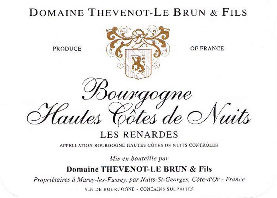 Domaine Thevenot-Le Brun & Fils - Les Renardes label