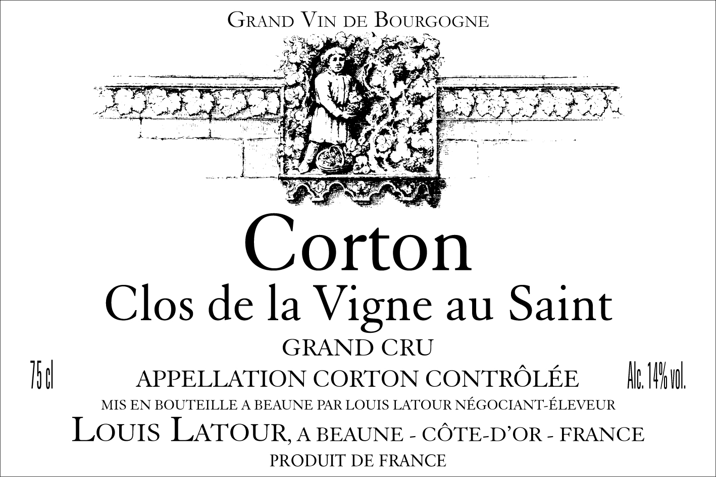 Louis Latour - Clos De La Vigne Au Saint label