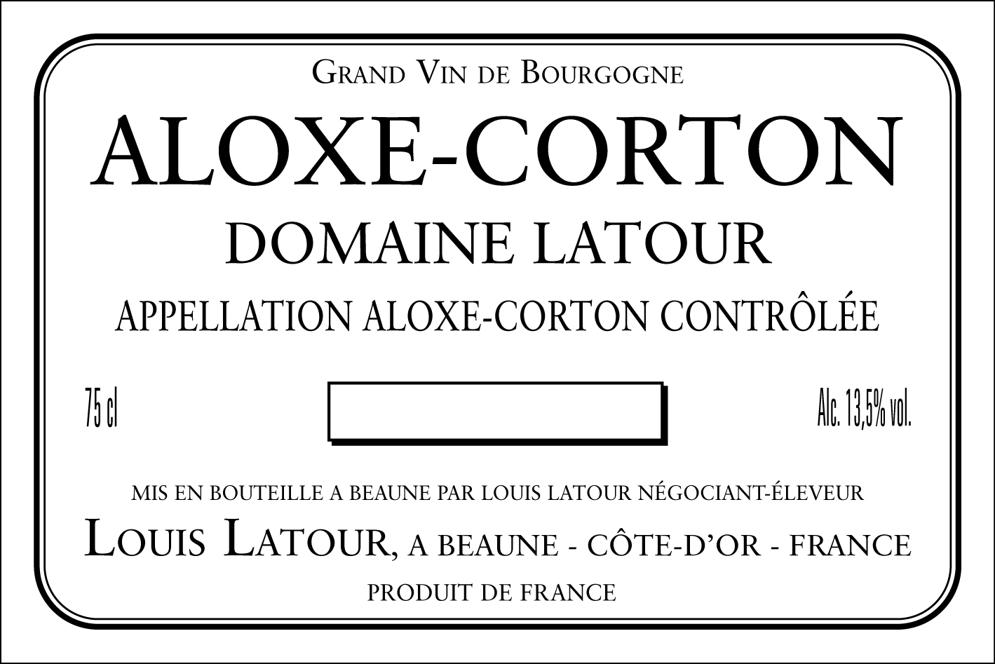 Louis Latour - Domaine Latour - Aloxe-Corton label