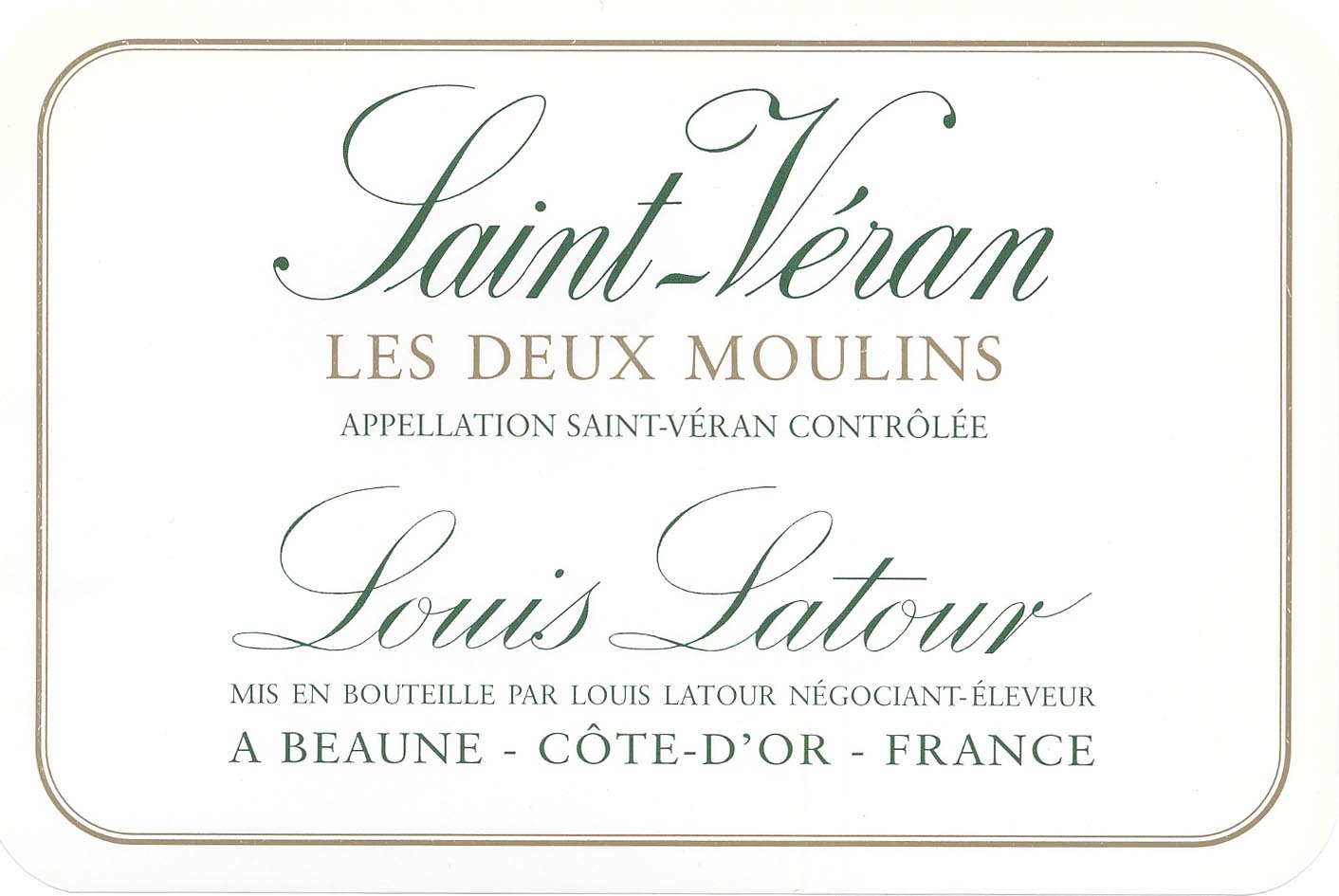 Louis Latour - St. Veran - Les Deux Moulins label