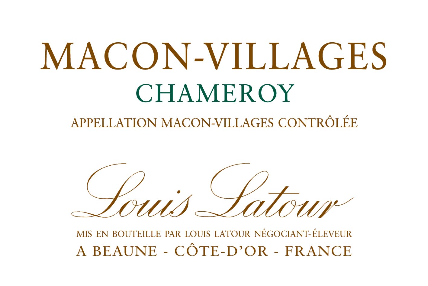 Louis Latour - Macon-Villages - Chameroy label