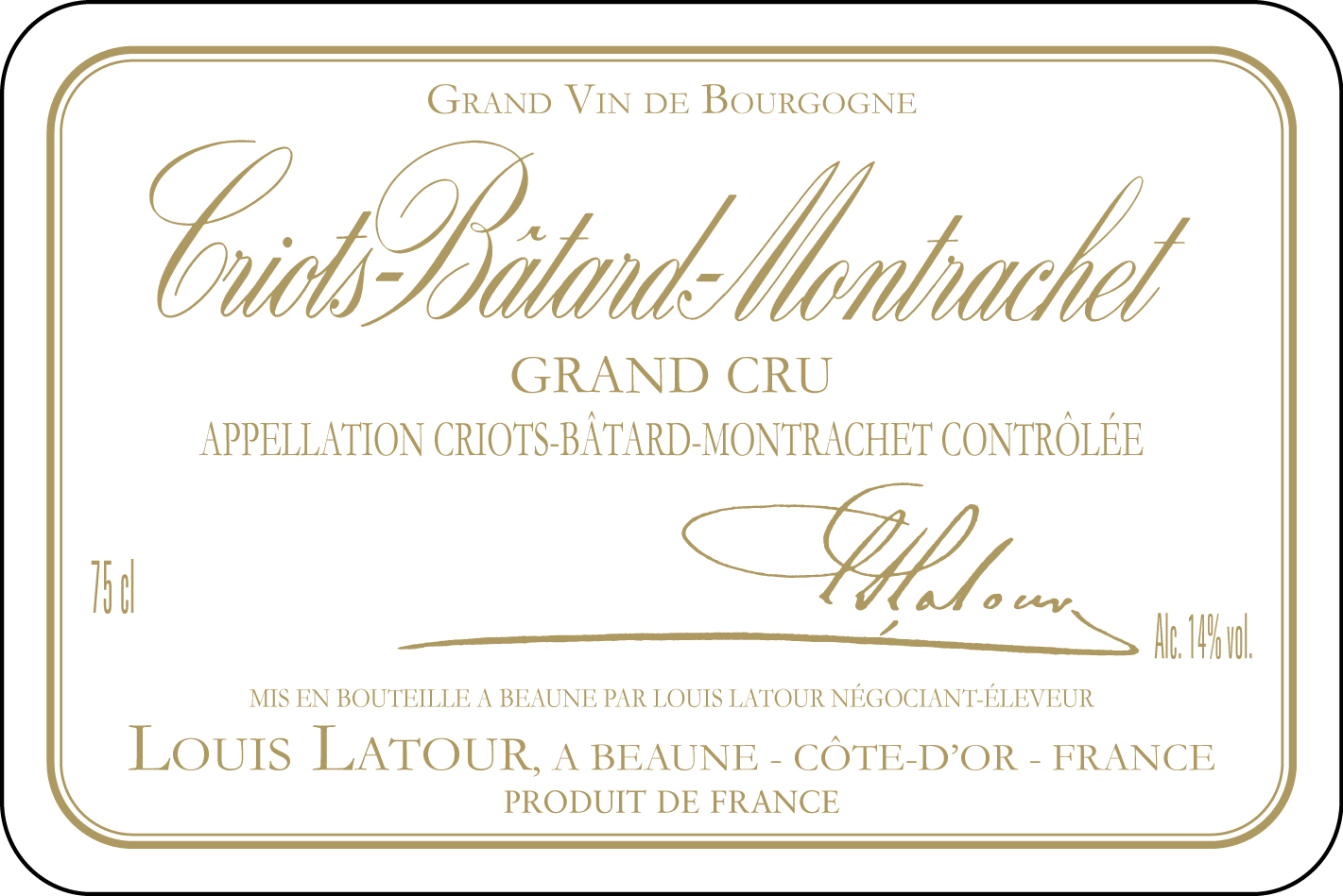 Louis Latour - Criots-Batard-Montrachet label