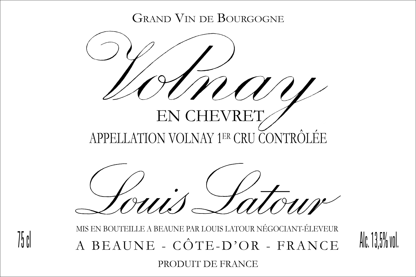 Louis Latour - Volnay 1er Cru En Chevret label