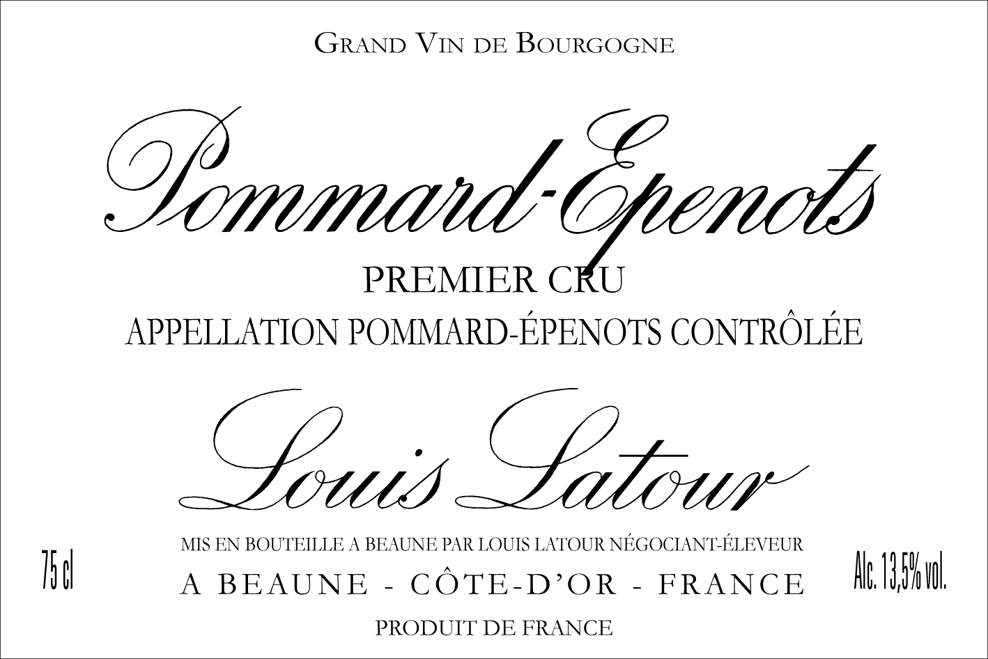 Louis Latour - Pommard-Epenots label