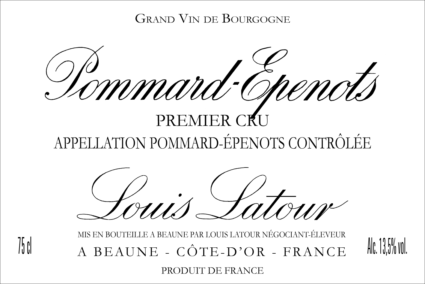 Louis Latour - Pommard-Epenots label