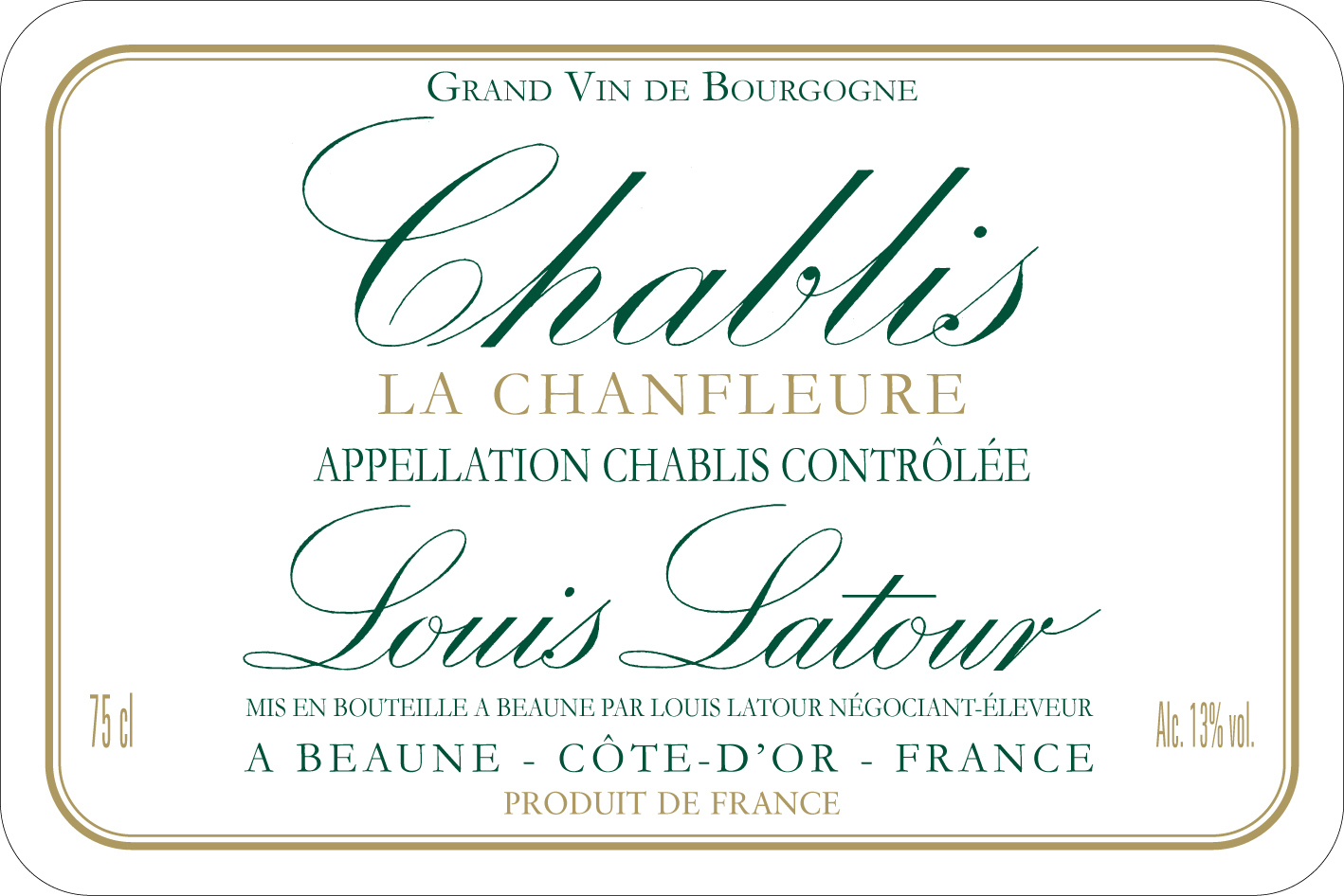 Louis Latour - Chablis - La Chanfleure label