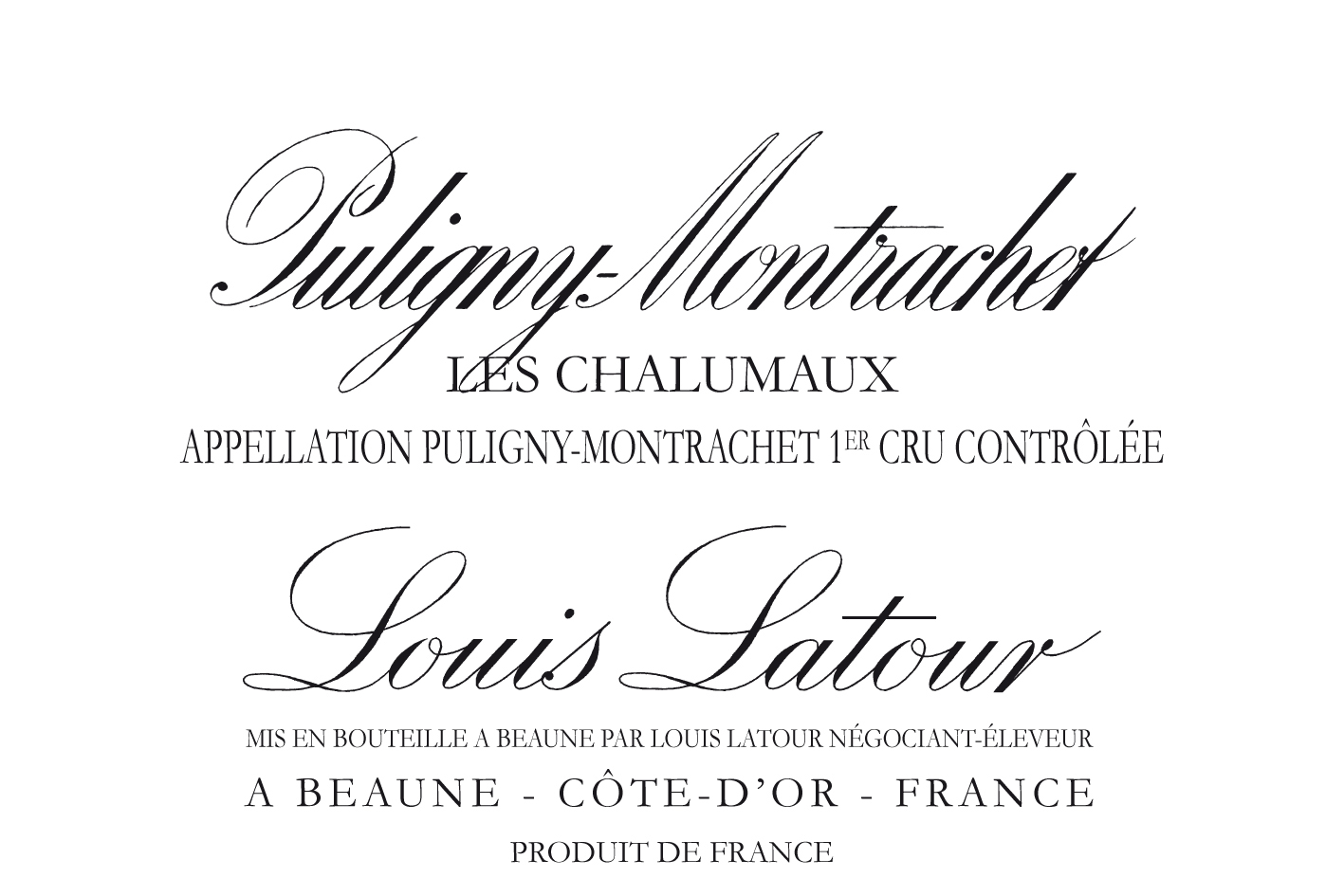 Louis Latour - Puligny Montrachet - Les Chalumaux 1er Cru label