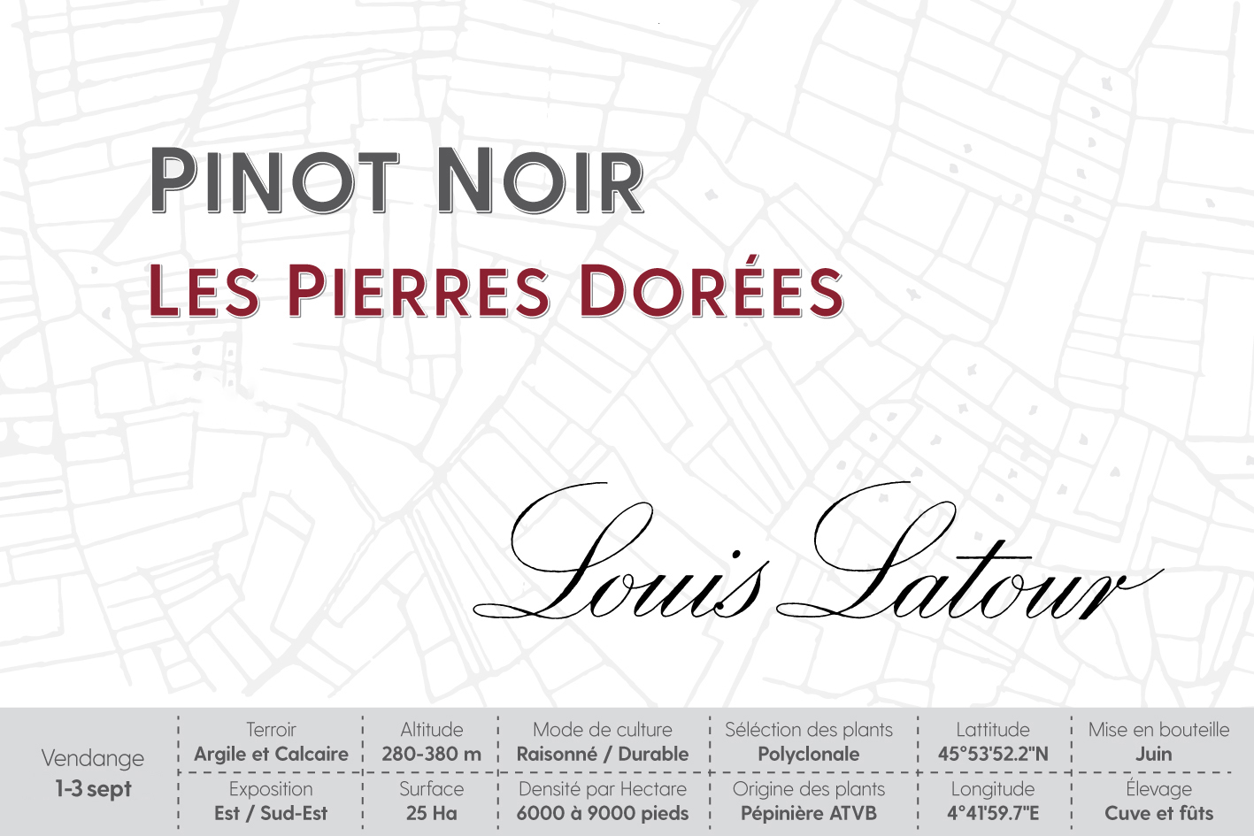 Louis Latour - Pinot Noir - Les Pierres Dorees label