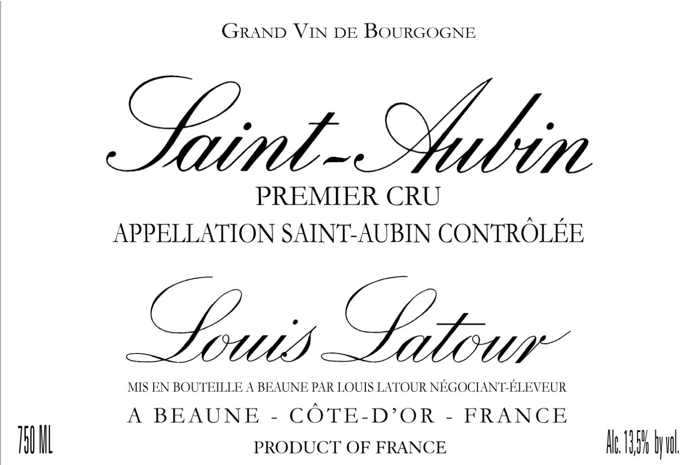 Louis Latour - Saint Aubin 1er Cru label