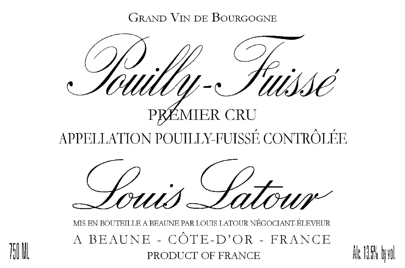 Louis Latour - Pouilly-Fuisse 1er Cru label