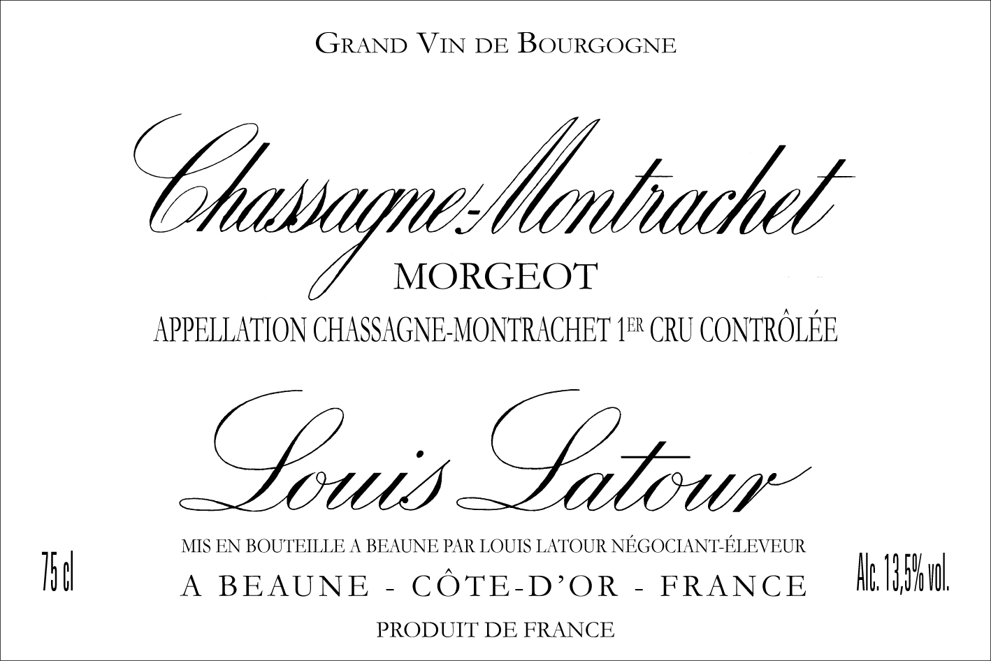 Louis Latour - Chassagne-Montrachet - Morgeot label