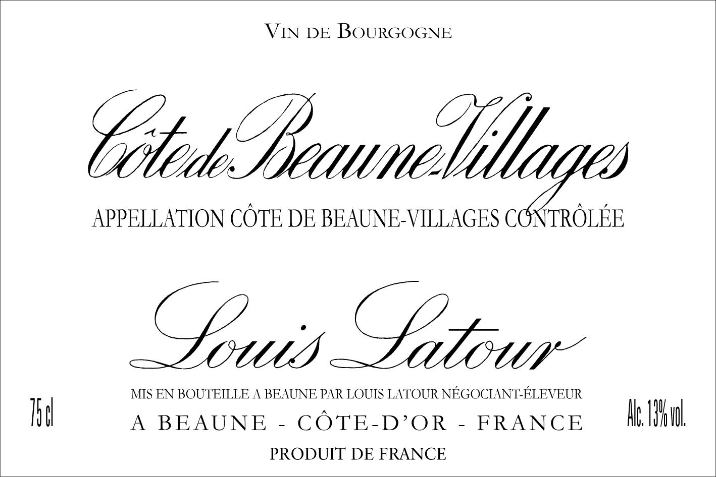 Louis Latour - Cote De Beaune Villages label