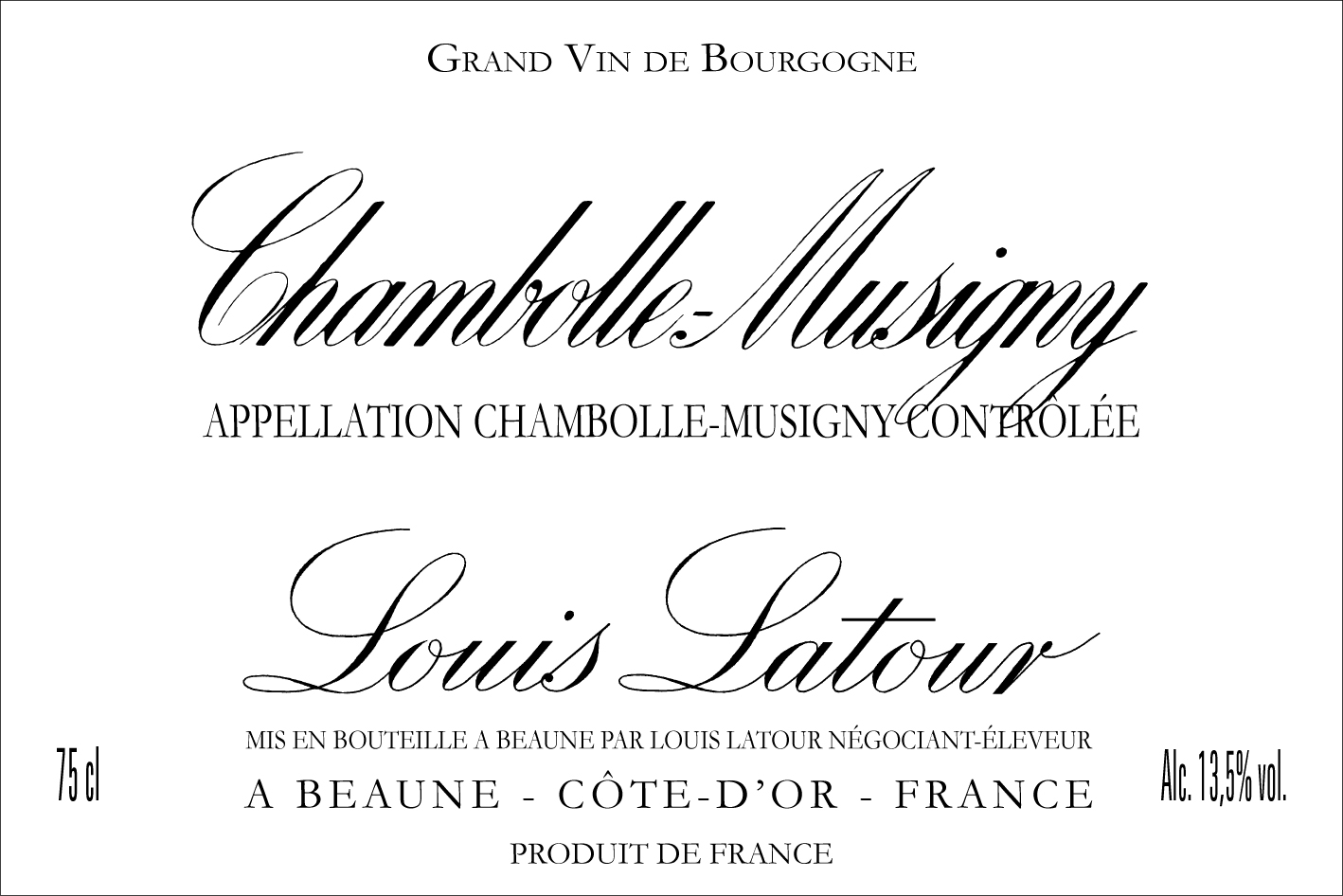 Louis Latour - Chambolle-Musigny label