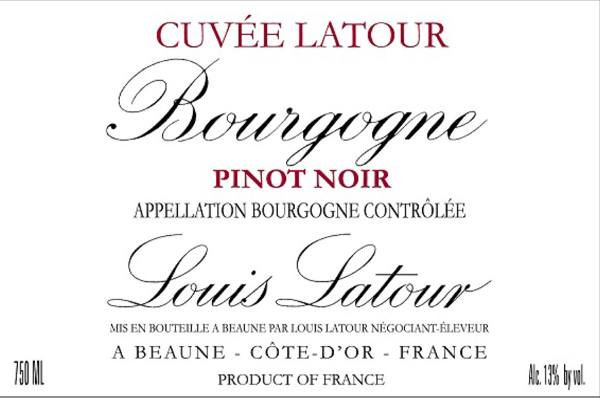Louis Latour - Bourgogne - Cuvee Latour - Rouge label