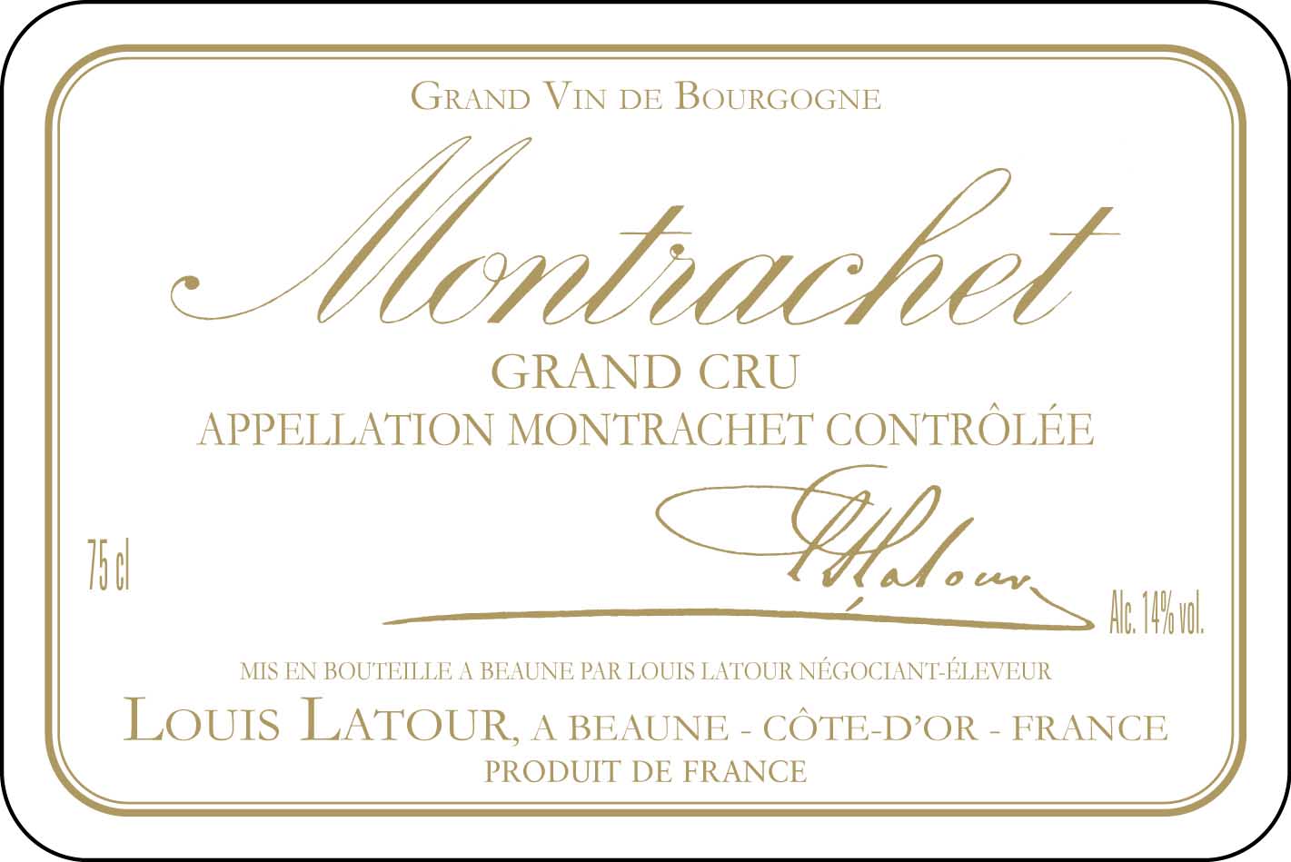 Louis Latour - Montrachet Grand Cru label