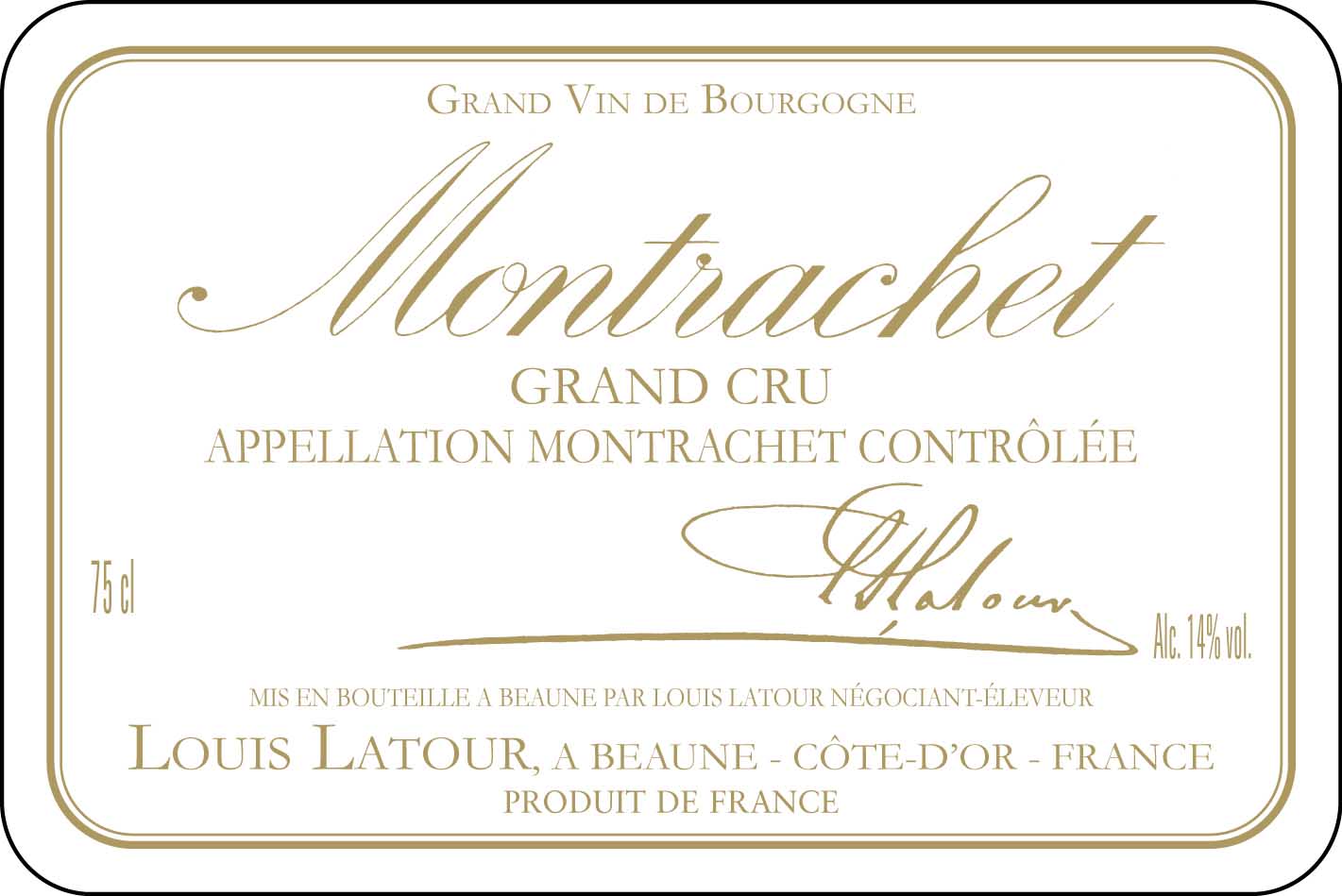 Louis Latour - Montrachet Grand Cru label