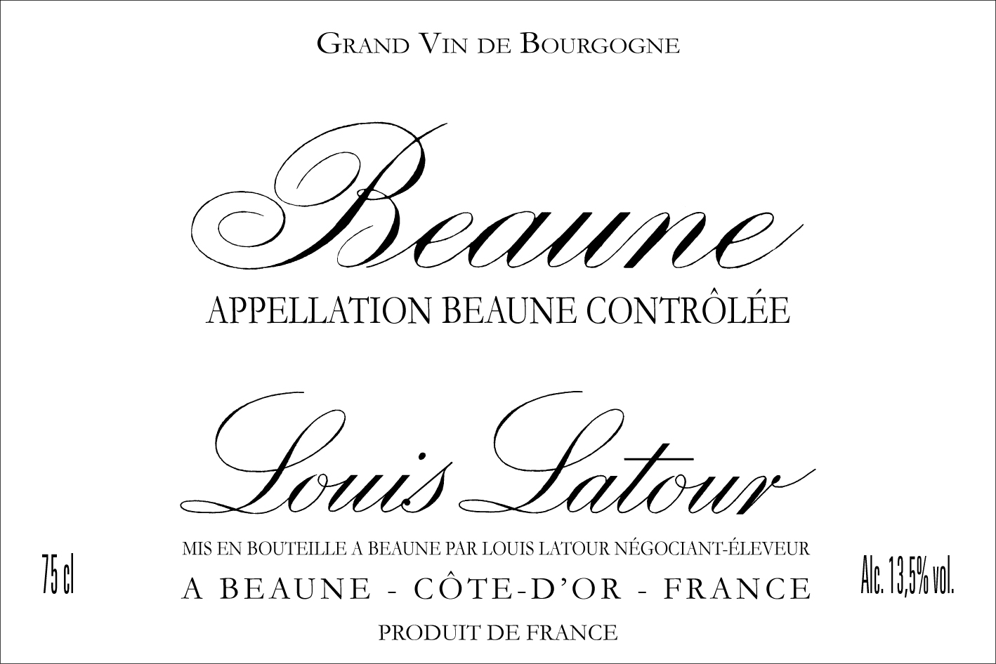 Louis Latour - Beaune Blanc label