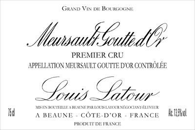 Louis Latour - Meursault Goutte D'Or 1er Cru label