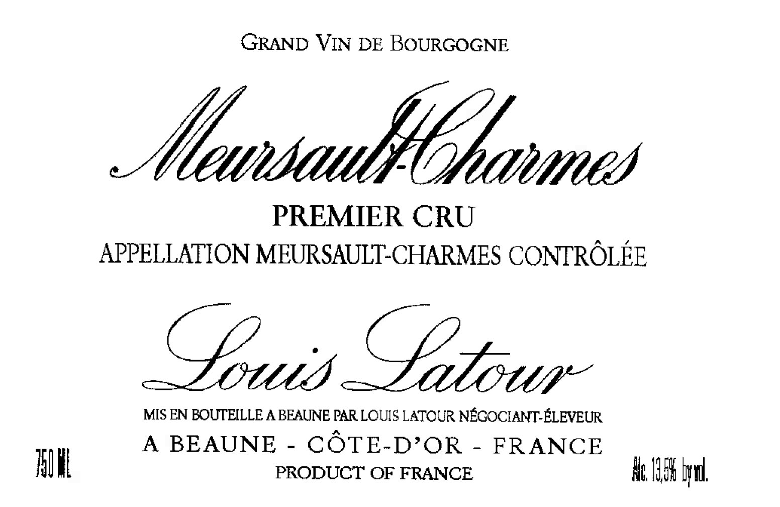 Louis Latour - Meursault-Charmes 1er Cru label