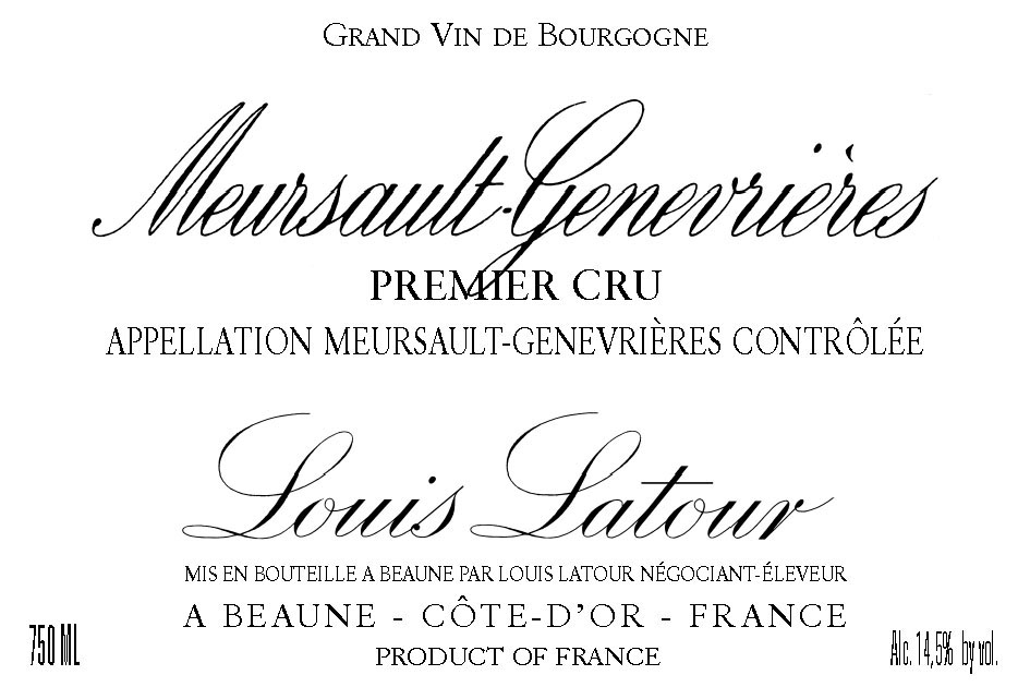 Louis Latour - Meursault Genevrieres 1er Cru label