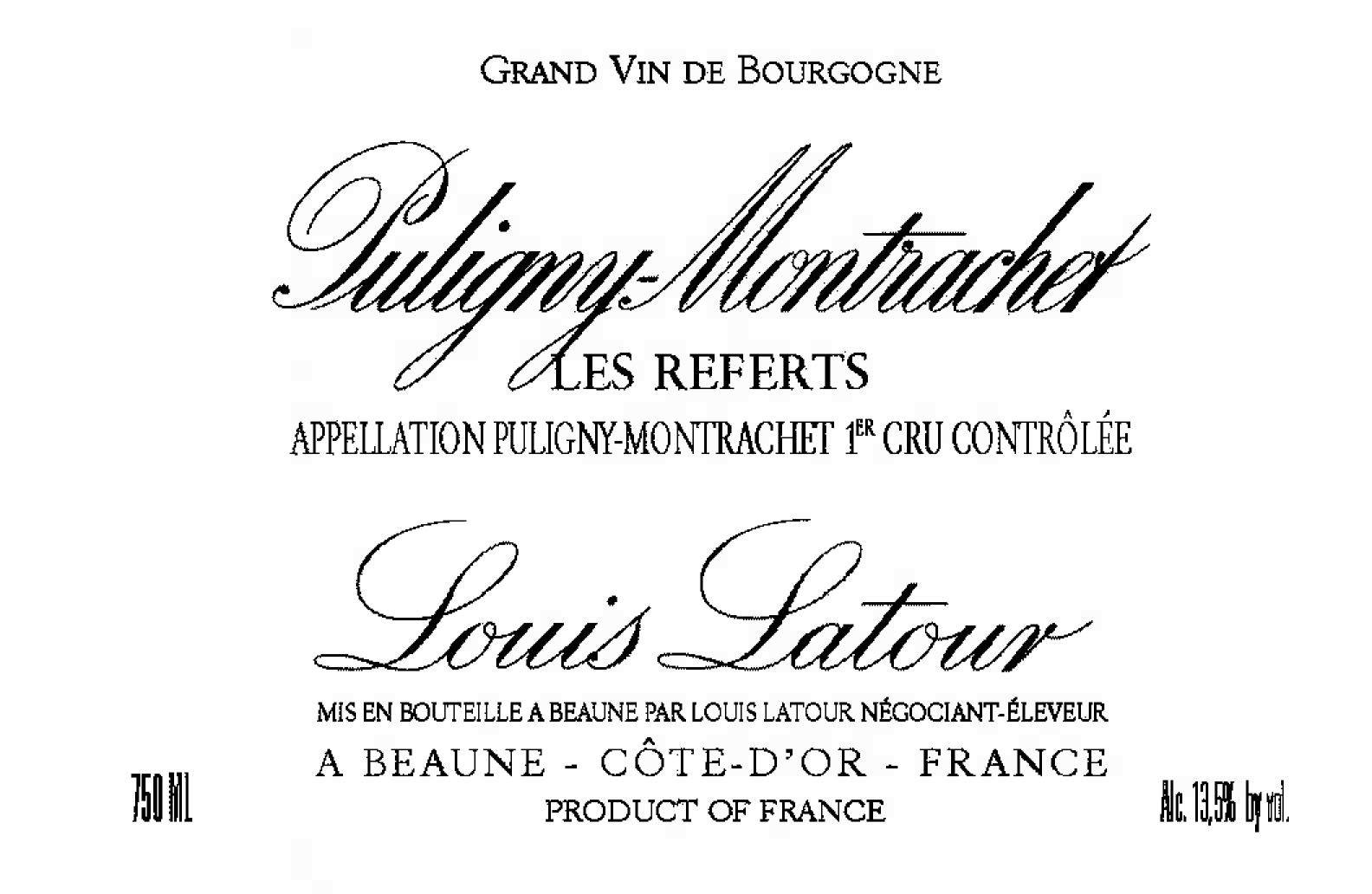 Louis Latour - Puligny-Montrachet Les Referts 1er Cru label