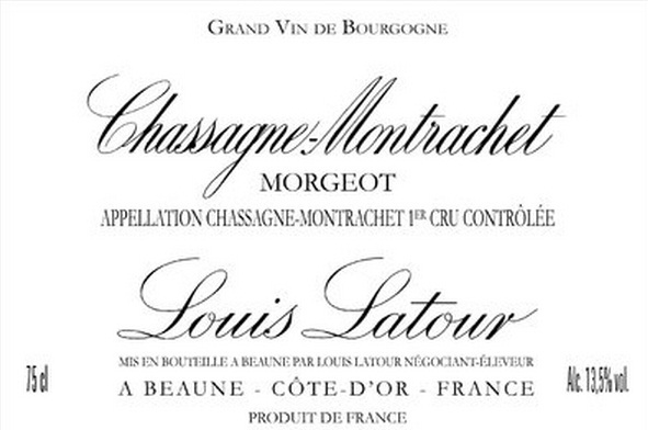 Louis Latour - Chassagne-Montrachet - Morgeot 1er Cru label
